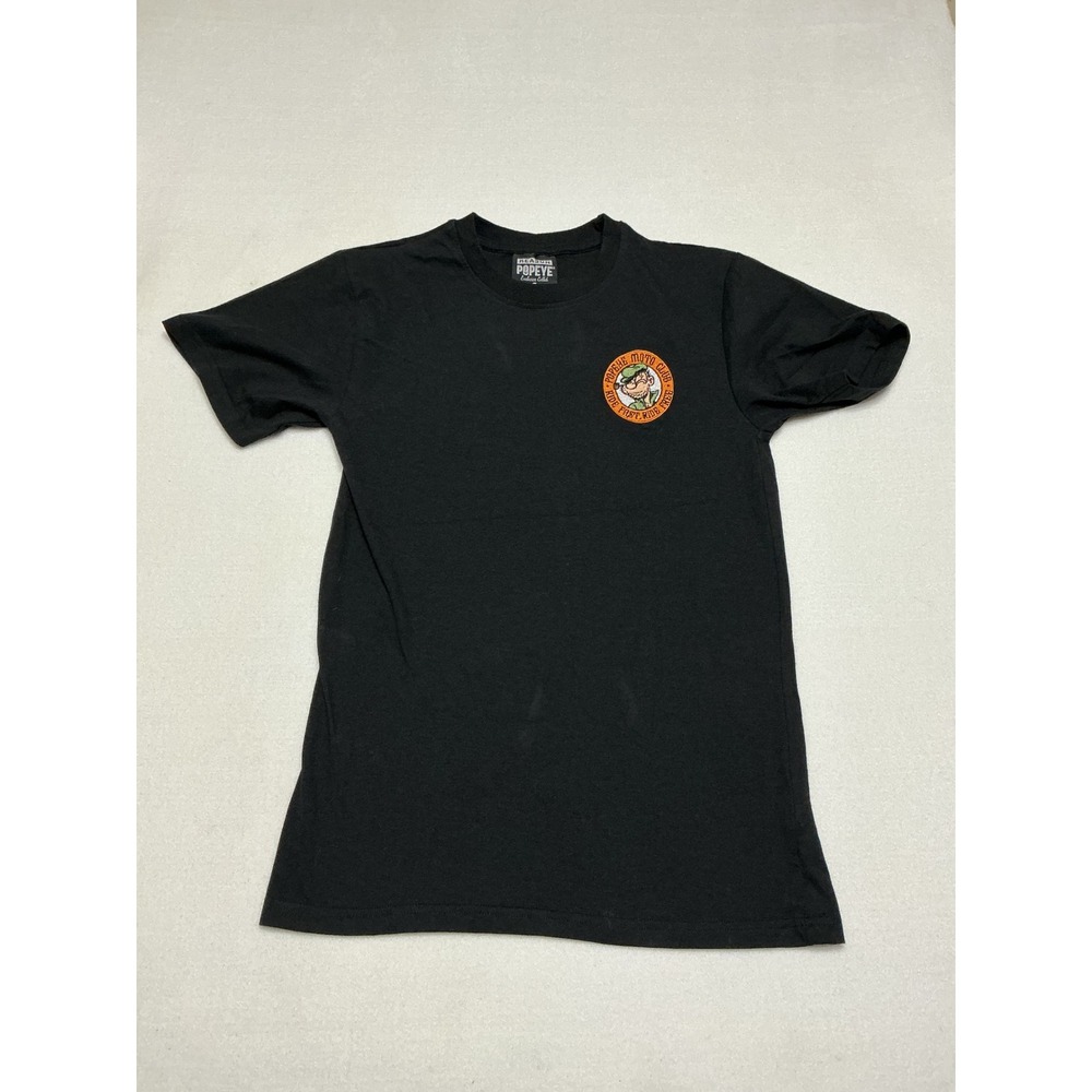 Reason x Popeye Moto Club T Shirt Mens Small Black Motorcycle Graphic Tee
